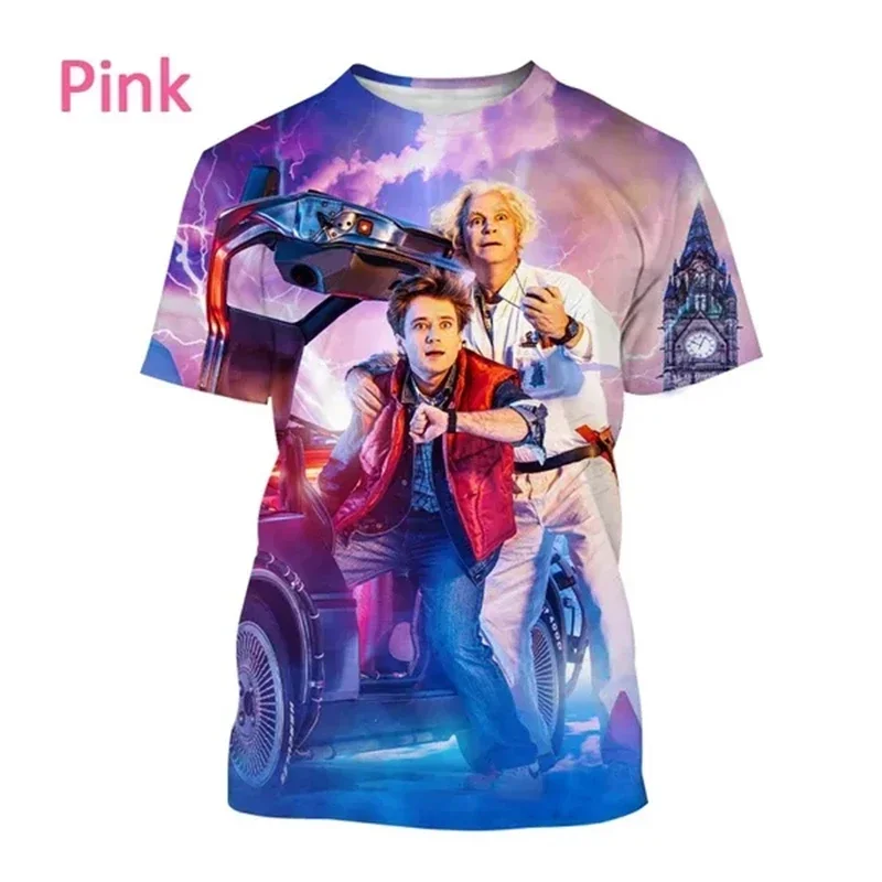 Fashion Casual Men's Clothing Movie Back To The Future 3D Print T-shirt Hip-hop Harajuku Street Round Neck Short Sleeve Tops