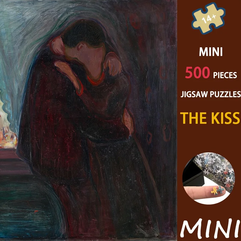 

Пазл-головоломка Edvard Munch "Поцелуй" из 500 деталей, премиум-класса, 15x10 дюймов, бумажный, для взрослых, праздничное занятие для любителей искусства
