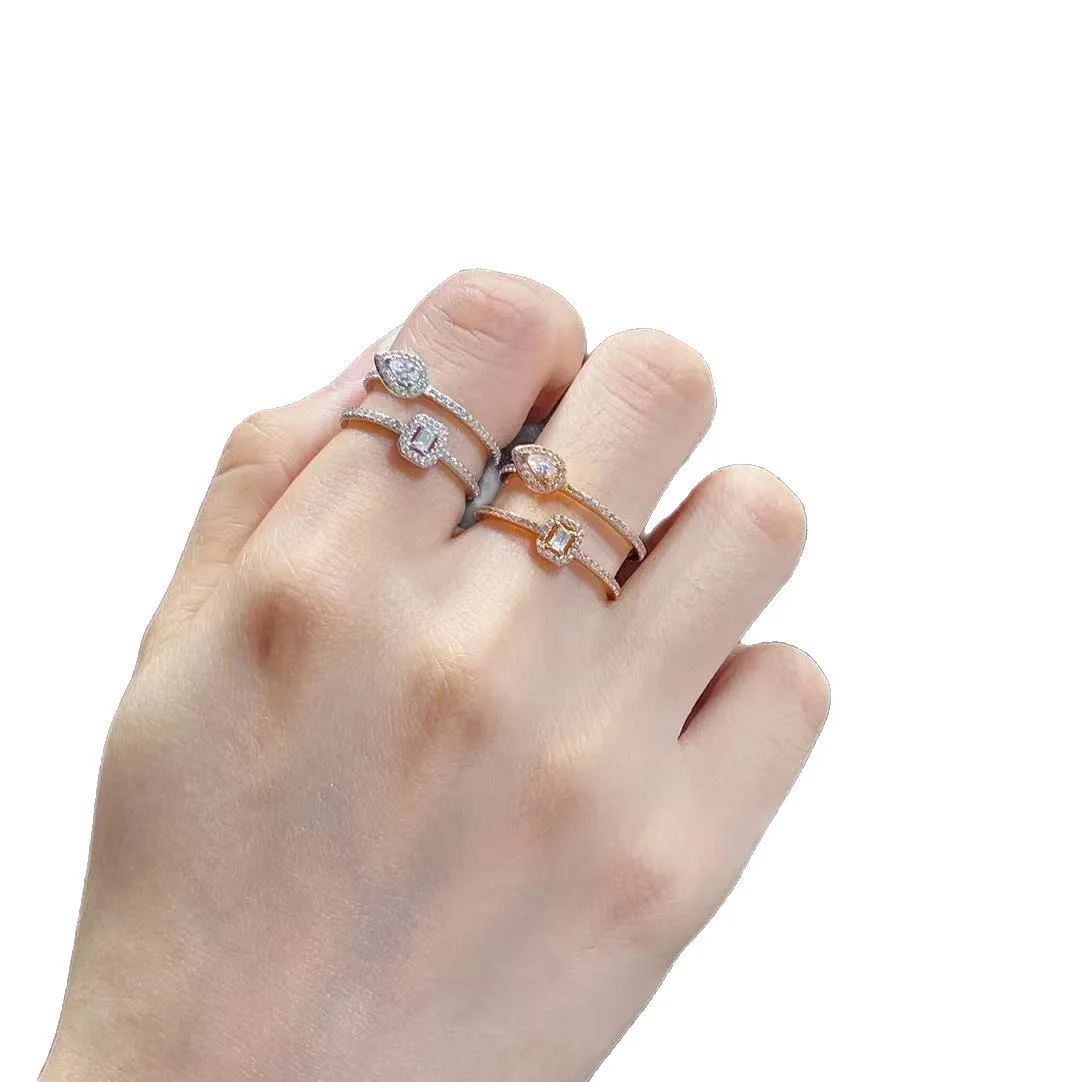 خاتم زركونيا من الفضة الإسترليني عيار 925 تمهيد AAA للنساء مجوهرات راقية