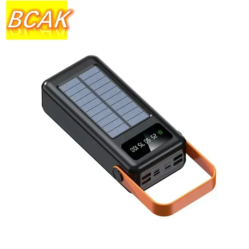 

Universal BCAK Solar Power Bank Wholesale Own Cable 50000 MAh 200000mah Large Capacity Outdoor Portable Mobile Phone Mobile Powe