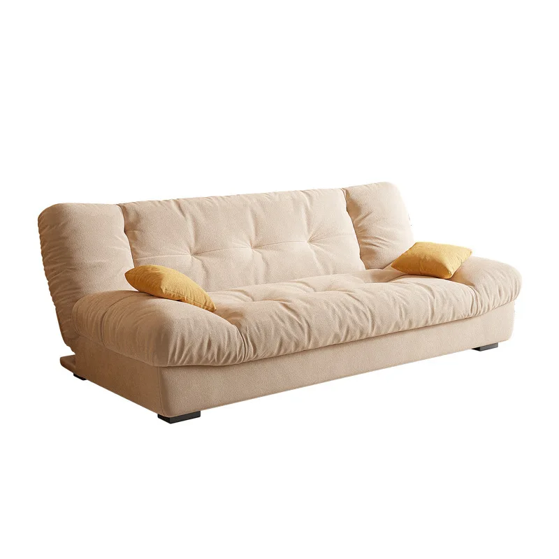 

Sofa bed folding dual-purpose living room small apartment new French three-person straight row cream wind