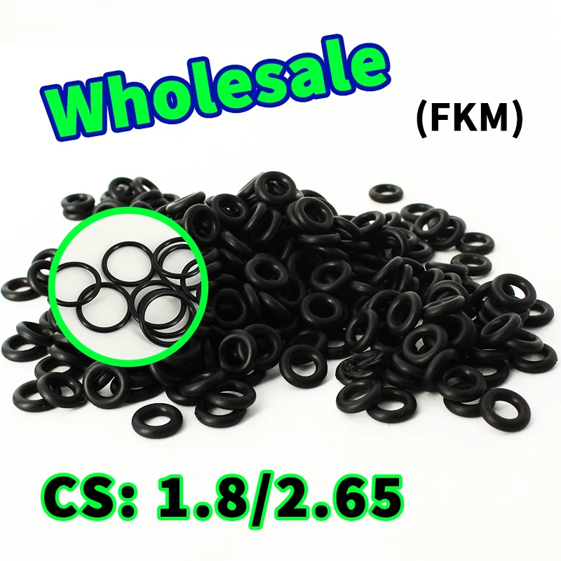 

FKM O-ring CS1.8/2.65mm thickness wholesale Sealing element Black fluororubber gasket seal ring rubber elastic Free Shipping