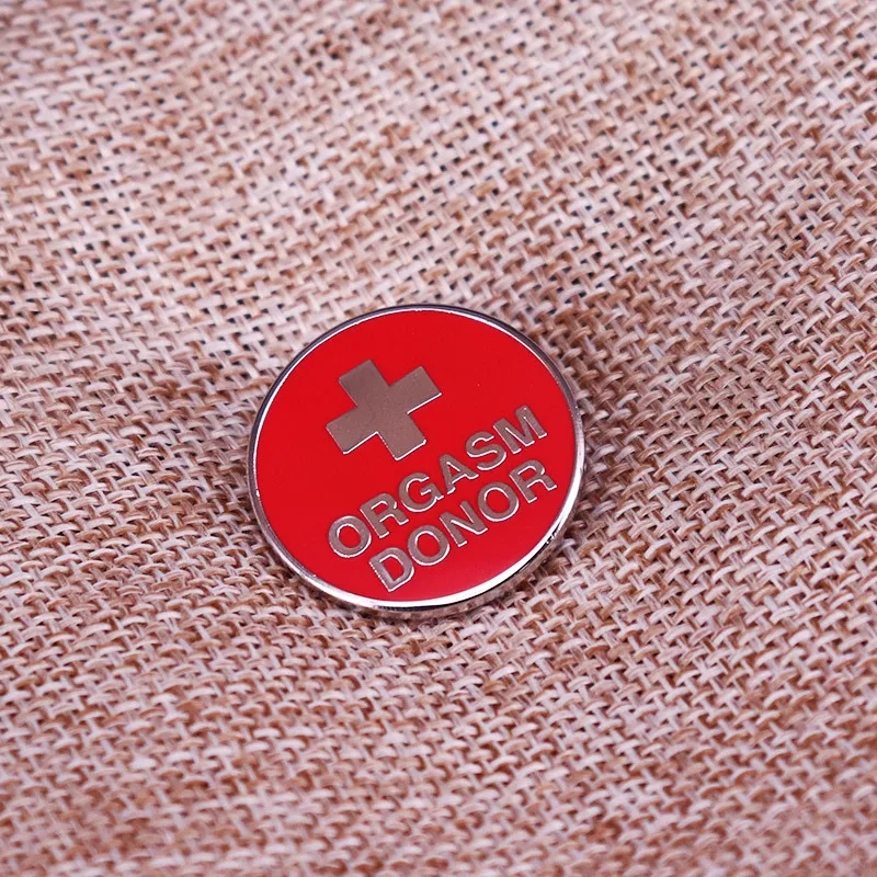 ORGASM DONOR INS المينا دبوس بسيط شارة التلبيب المستديرة بروش لحقائب الظهر الملابس مجوهرات اكسسوارات هدايا #3