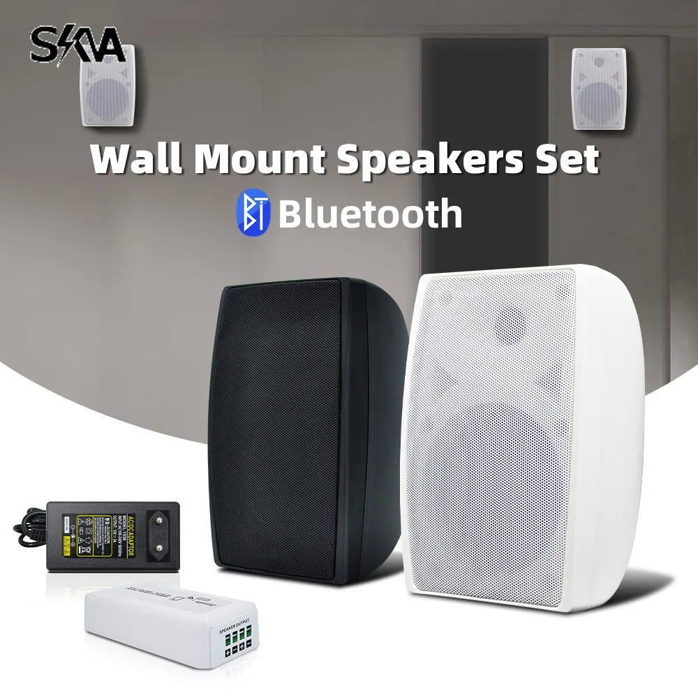 

Portable Bluetooth Amplifier Mini Audio Digital Amp and Stereo Wall Mount Speaker Form A Sound Combination for Home School Room