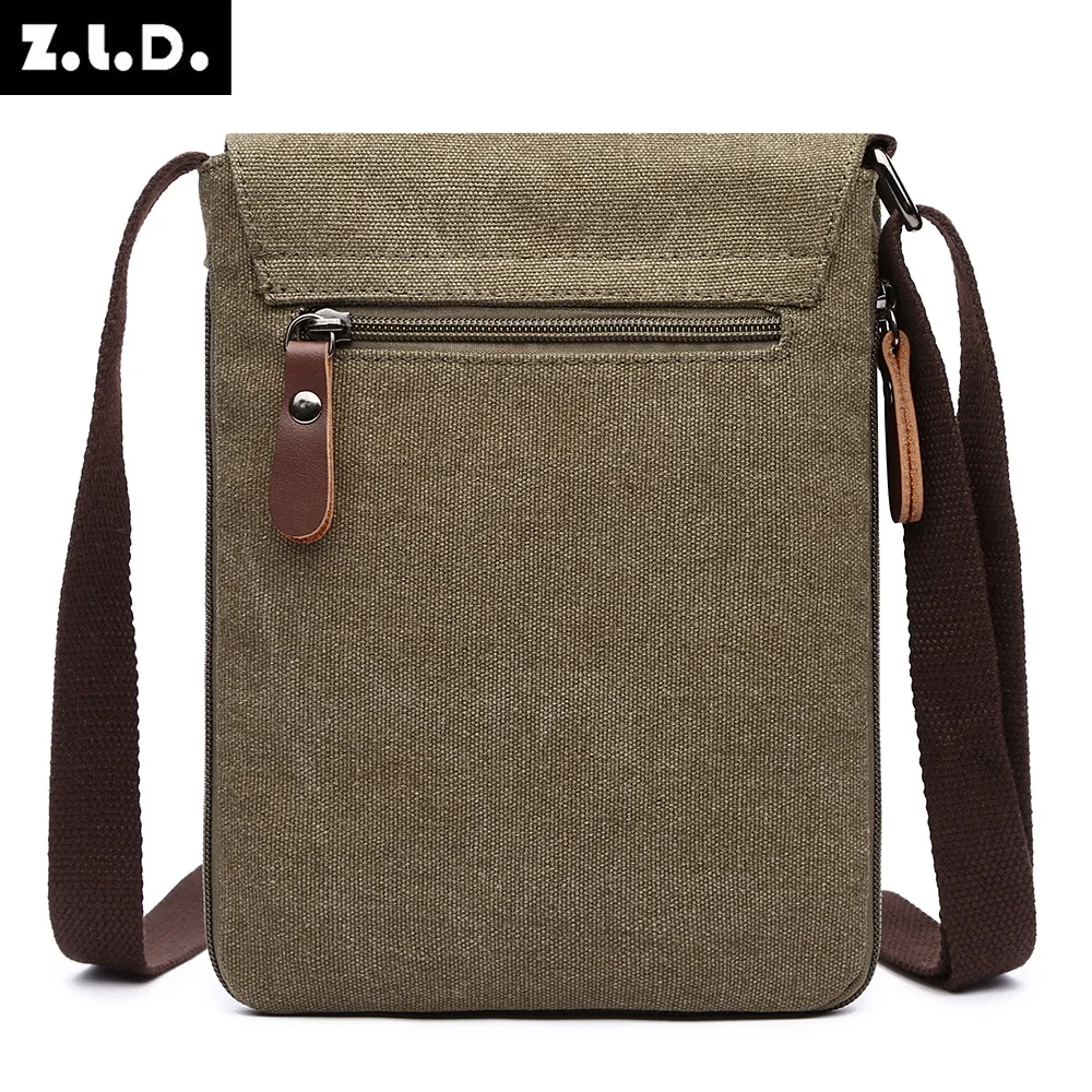 Mini Canvas Schoudertassen Voor Mannen Effen Kleuren Messenger Sterke Vintage Stijl Crossbody Tassen 2021 Nieuw Design