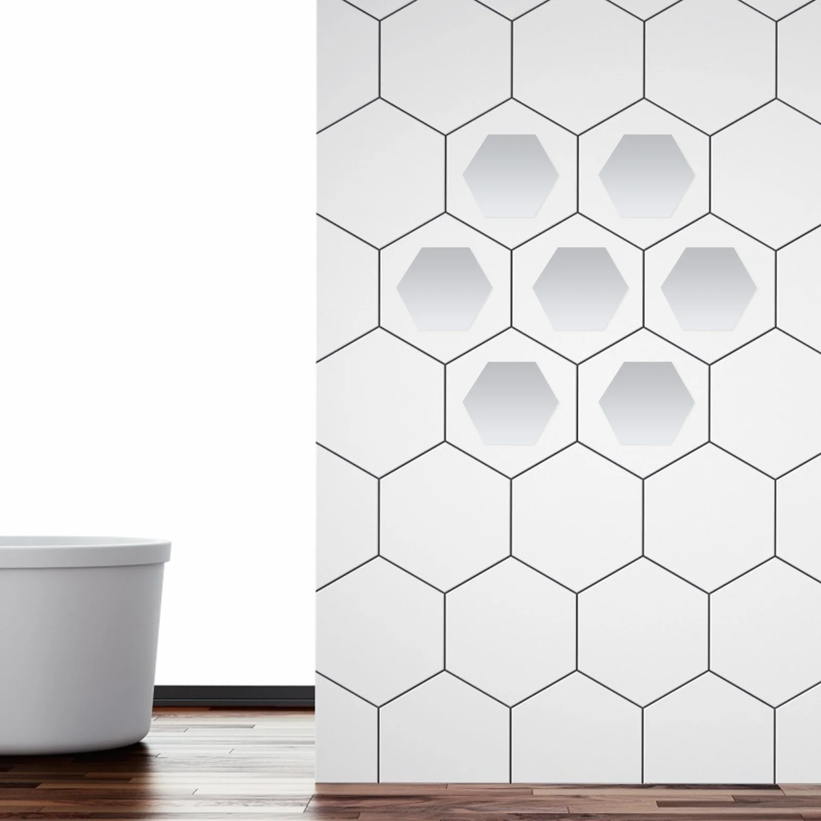 

DIY Mirror Wall Sticker Silver Waterproof Pet Self-Adhesive Bathroom Mirror Film Tile Decorative Creative Home Wall Decal