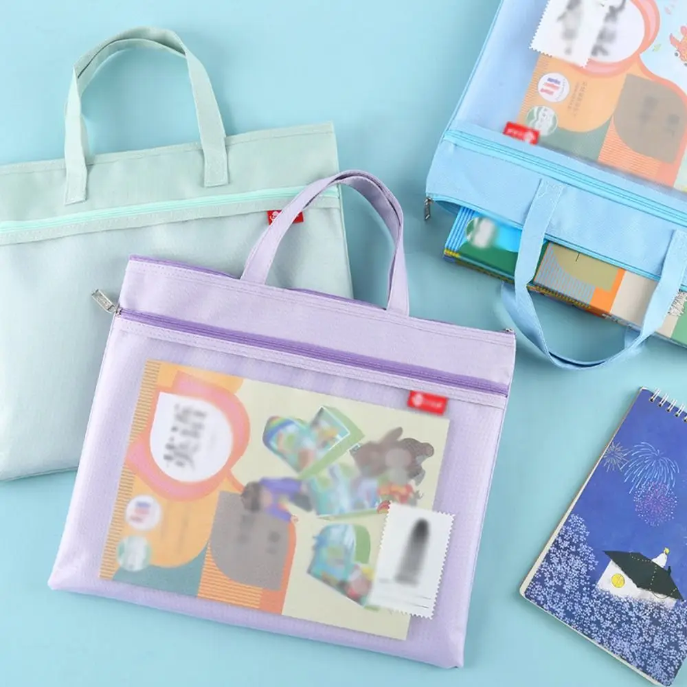 

Portable Book Storage Bag Oxford Cloth Handheld Art Storage Bag with Handle Dustproof Document Storage Bag Back To School