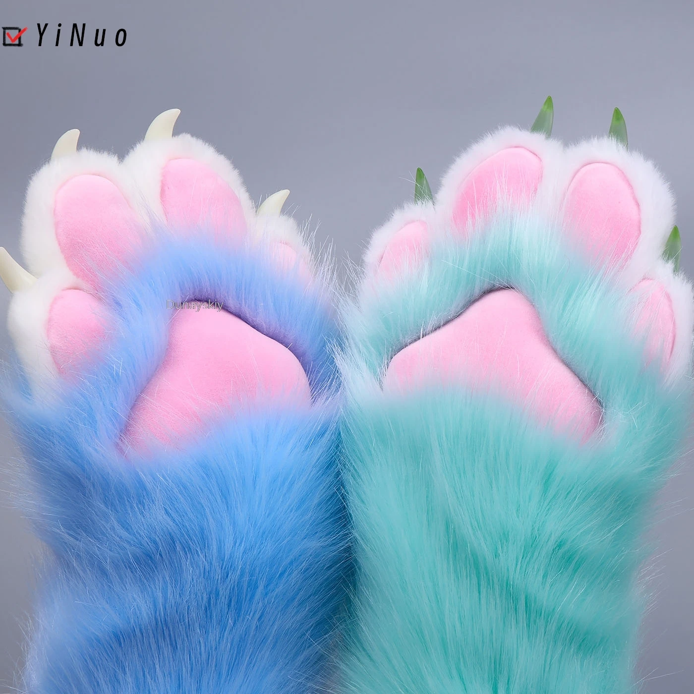 23 لون 4 إصبع باو الحيوان زي Fursuit فروي القط باو كوس لوليتا الحيوان باو يمكن ارتداؤها فروي Fursuit هالوين كيغ Fursuit