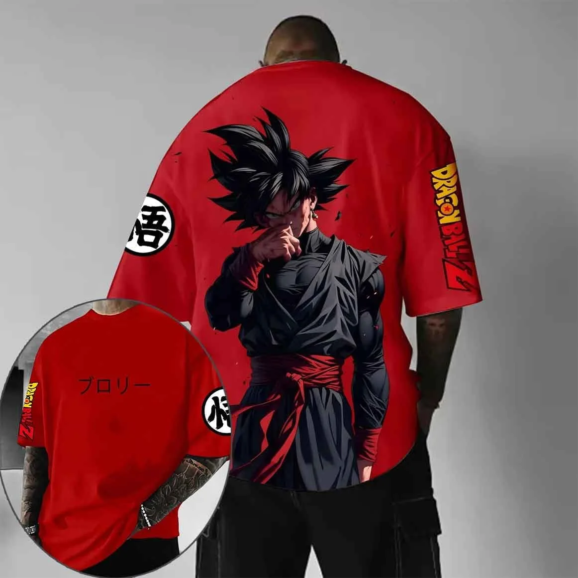 Summer Y2k Clothes Dragon Ball Goku Saiyan Men's Oversized T-shirt Anime Print Cotton Short Sleeve Tee Daily Loose Casual Tops
