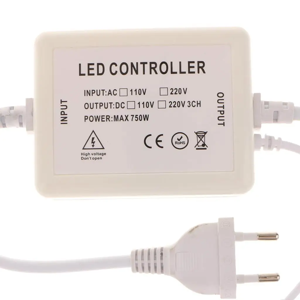 20-Tasten-LED-HF-Fernbedienung RGB-Dimmer für LED-Licht leiste 220V EU-Stecker