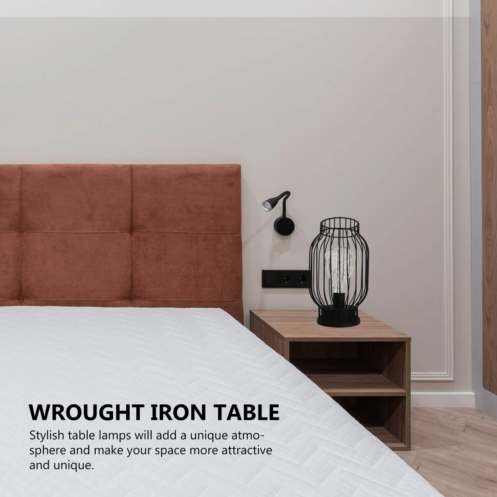 

Iron Table Lamp Durable Quality USB Powered Safe Design Fashion Desk Light Home Decor Retro Style Bedside Lighting Night