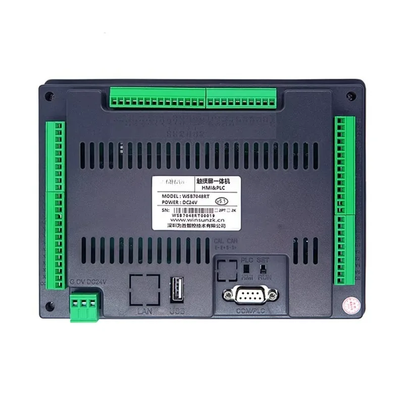 WS7048 7 Inch HMI PLC All In One With PLC Integrated Panel 0-10V 4-20MA Analog MODBUS 2CH PT100 K Type Optional