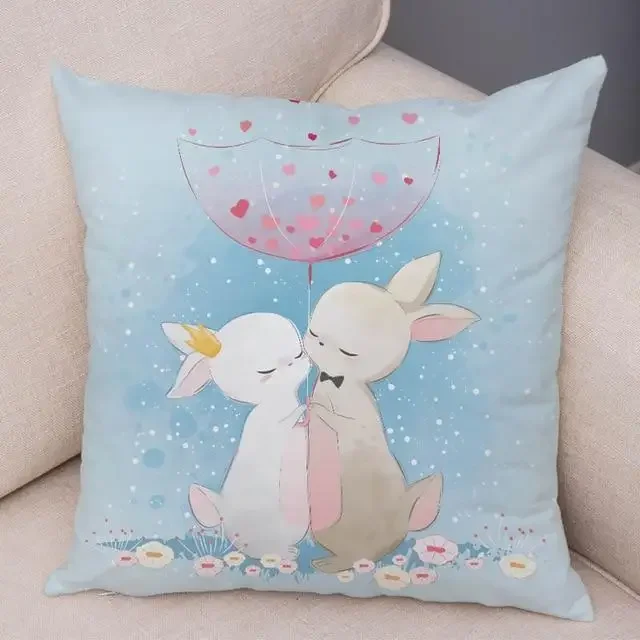 Cute cartoon giraffe fox reindeer pillow cover nordic children's room decoration sofa home animal cushion