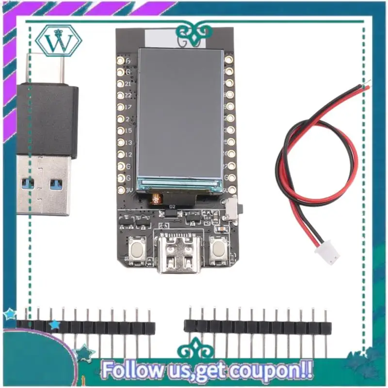 

Upgraded 2Pcs BTC Solo Miner Nerdminer V2 55KH/S Bitcoin Solo Miner Station Nerdminer Board With Adapter
