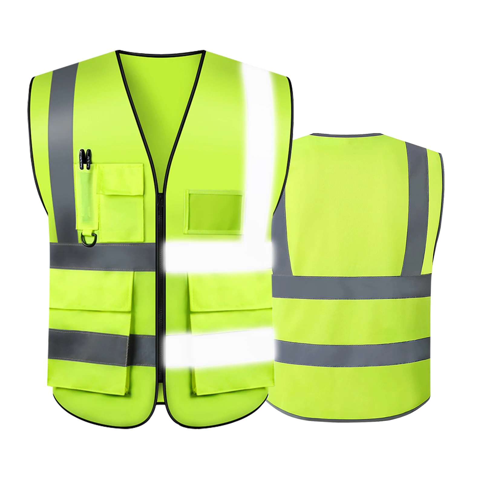 

High Visibility Reflective Safety Vest Multi-Pocket Construction Worker Work Clothes Traffic Railway Coal Miners Uniform