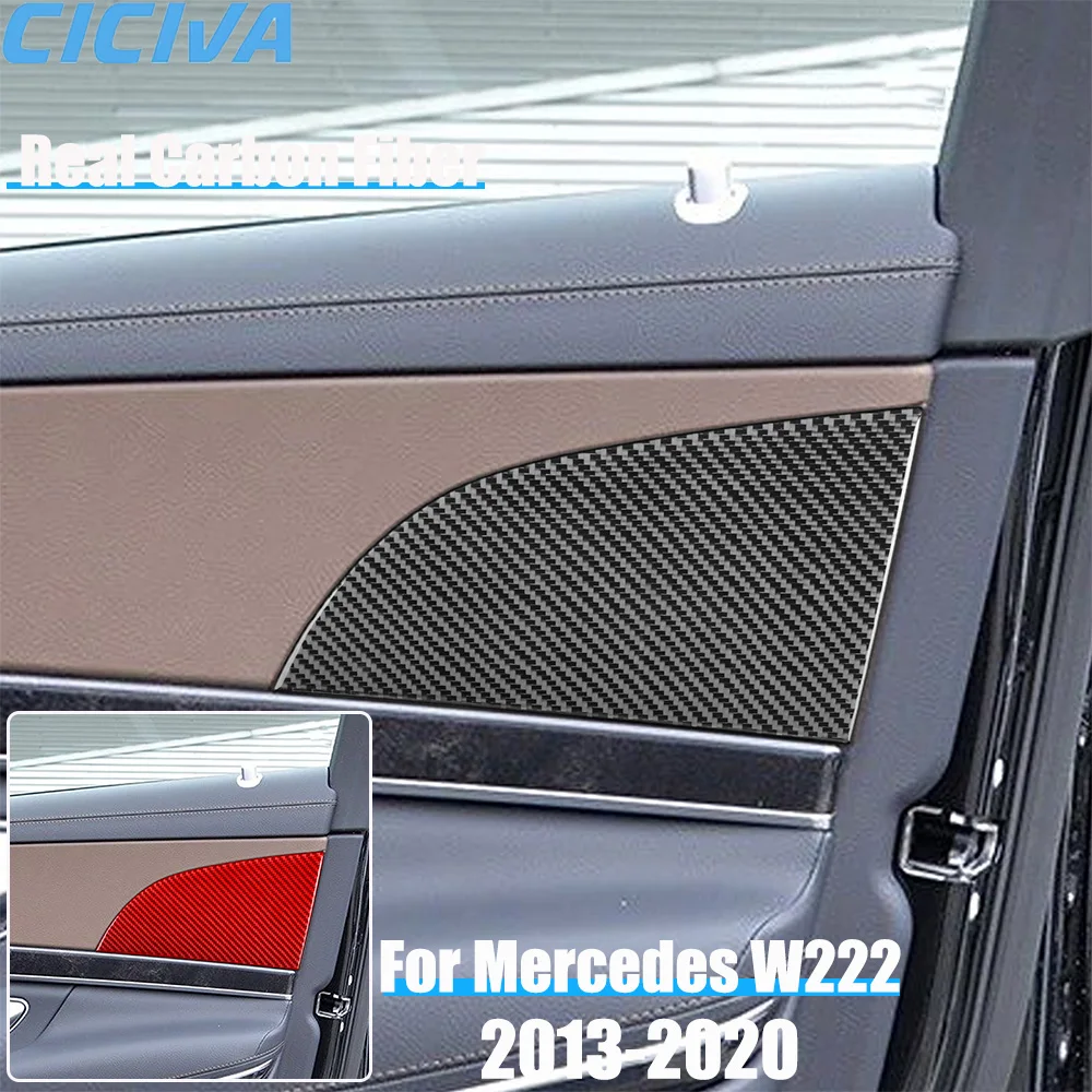

Real Carbon Fiber Car Accessories Front Door Trim Cover Sticker For Mercedes Benz W222 S-Class/Maybach 13 14 15 16 17 18 19 20