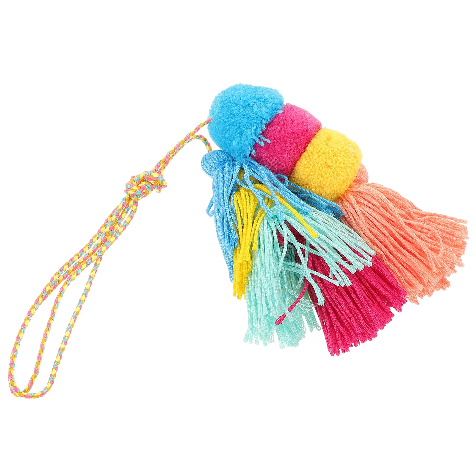 

Bohemian Keyring Keychain Boho Charm Handmade Tassel Polyester Pendant Miss Bag Charms for Handbags Keychains Women