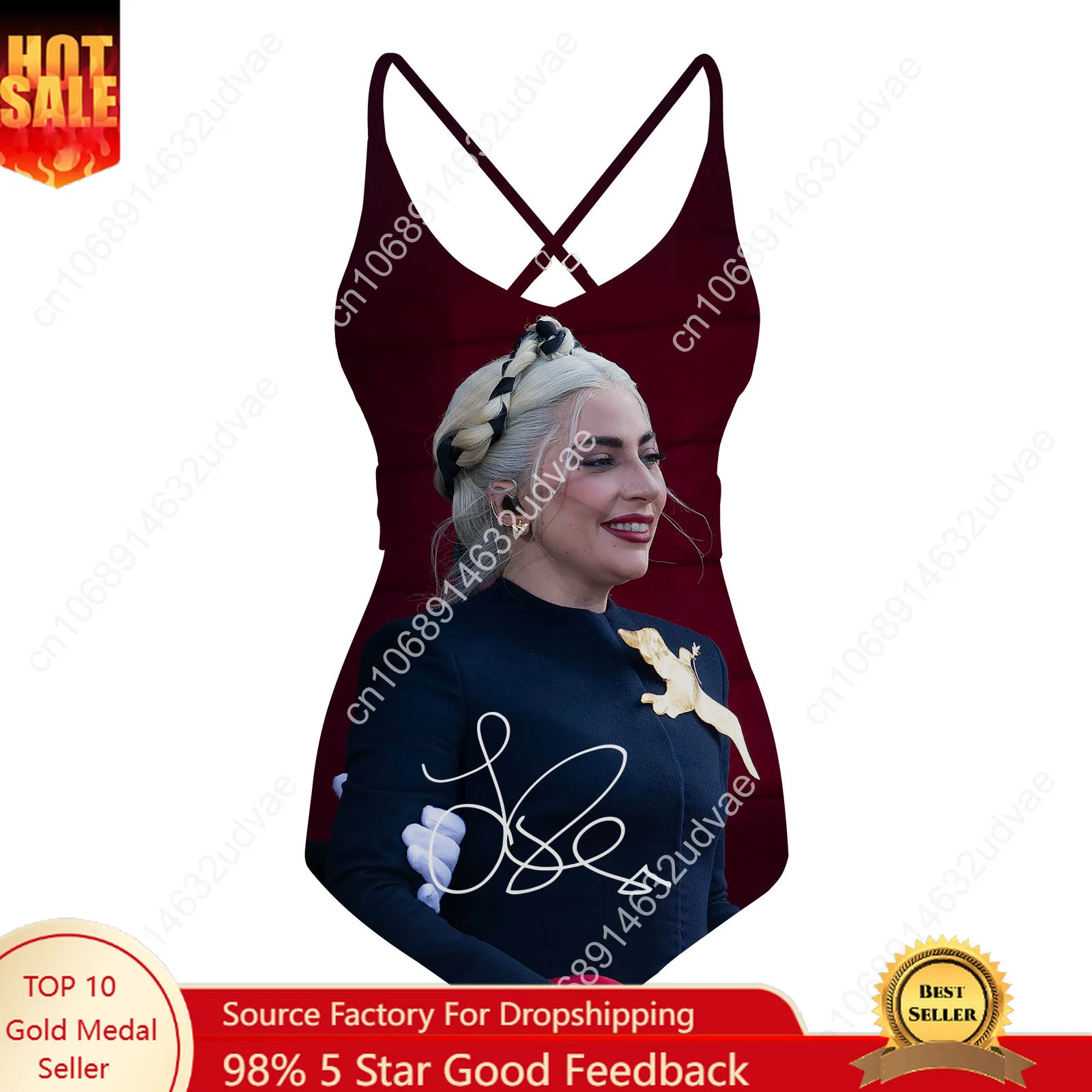

Lady Gaga Swimsuit Womens Sling Swimsuits Personalized Sexy Swimwear Pool Party Beach Bikini Summer Customize Bathing Suits
