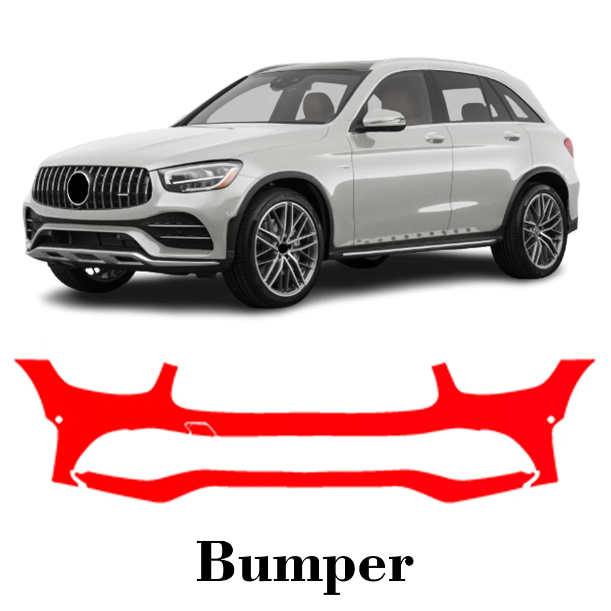 

Car Precut Paint Protection Film Front Bumper Anti-scratch Exterior TPU PPF For Mercedes Benz GLC AMG Line 2020-2022