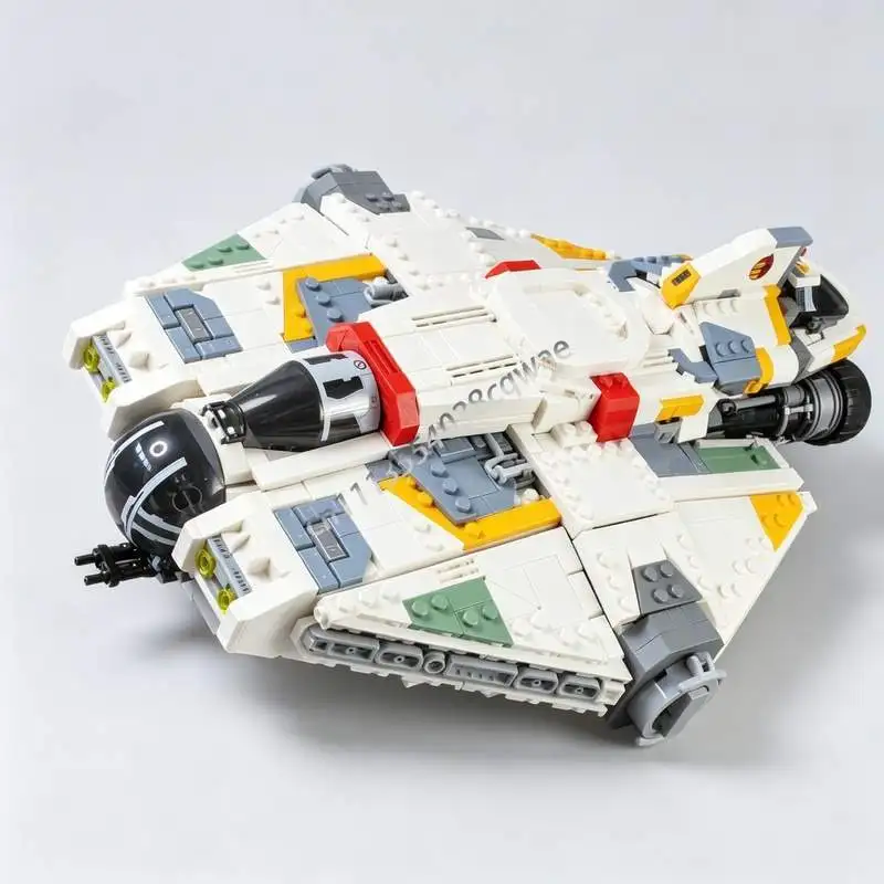 NEW 596PCS Ghost Phantom Spaceship Battle MOC Custom Puzzles Space Warfare Model DIY Assembly Creative Building Blocks Toy Gift