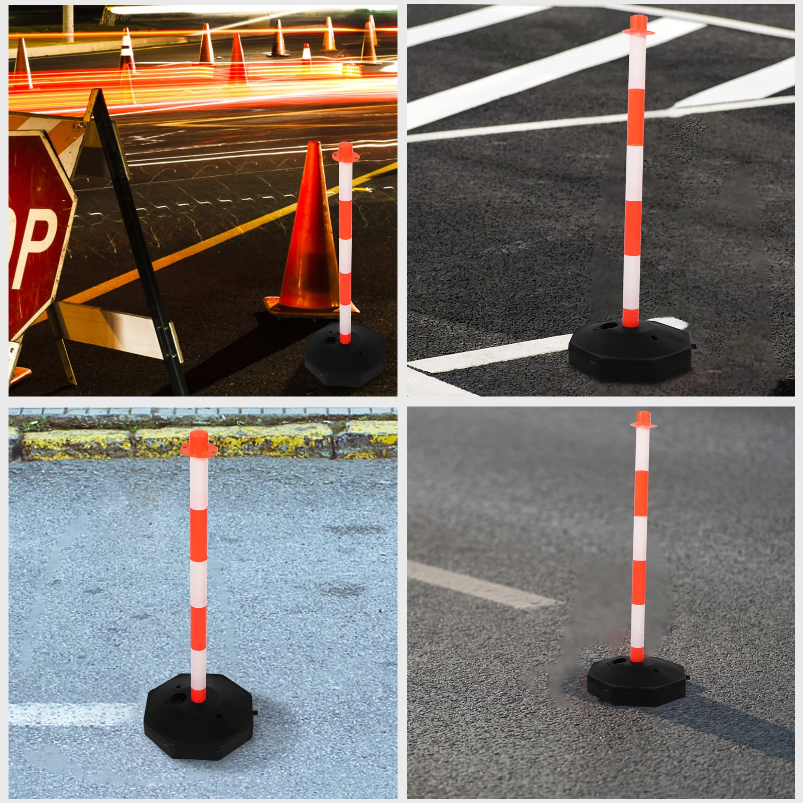 كومة تحذير الطريق، عزل الدرابزين الآمن، مضاد للتصادمات، قابلة للتعبئة، رؤية عالية، متينة، مقاومة للصدمات، متحركة #3