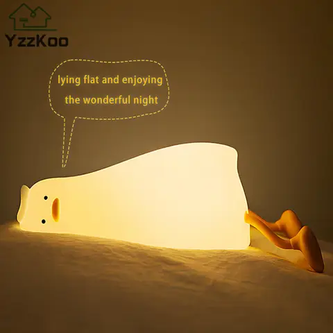 LED 어린이 밤 빛 충전식 실리콘 Squishy 오리 램프 어린이 휴일 선물 잠자는 크리 에이 티브 침실 데스크탑 장식 램프