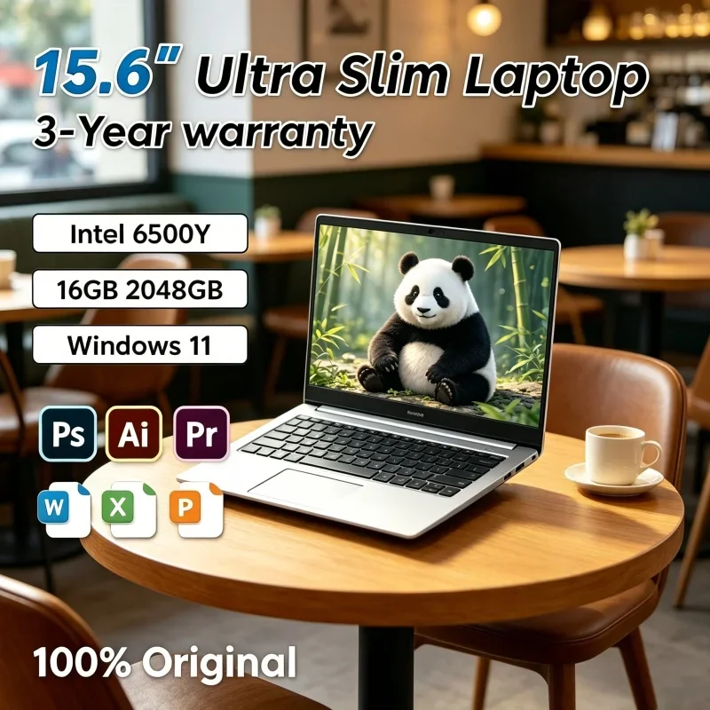 

2026 Sagacious Sleekish 15.6 Laptop Intel 6500Y RAM SSD Windows 11 Backlit Keyboard Fingerprint for Prestigious Business
