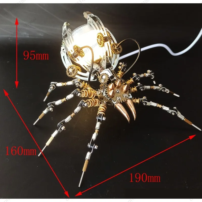 Steampunk Mechanical Spider Metal Assembly Model 3D DIY Handmade Puzzle Ornament Gift