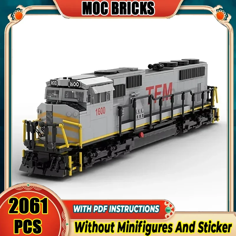 

Popular Locomotive Moc Building Blocks TFM SD70MAC Model Technology Bricks DIY Assembly Train Mechanical Tools Toy Gift