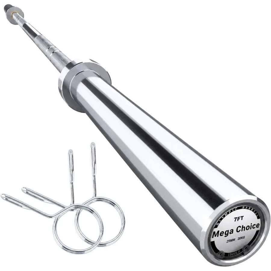 7Feet Barbell, 45LB Powerlifting and Weightlifting Bar, 1500LB Capacity