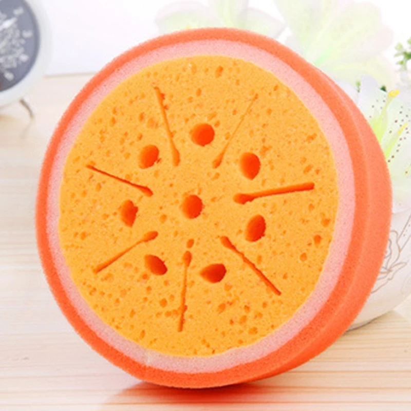 1Pc Cute Fruit Shape Bath Sponge Soft Shower Brush Dead Skin Removal Bathroom Body Scrubber Exfoliating Cleaner Women Men Kids