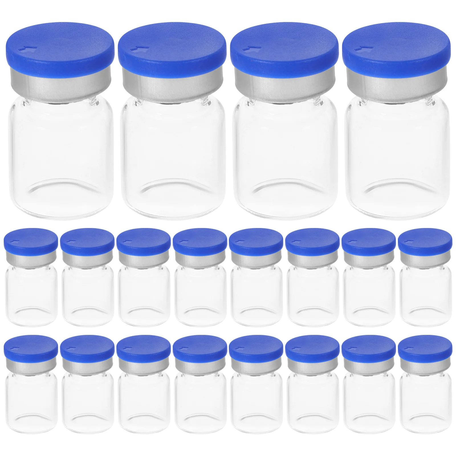 

Glass Vial Set 20pcs 3 5 10ml Transparent Small Liquid Sampling Vials with Caps for Lab Sample Storage and Medication