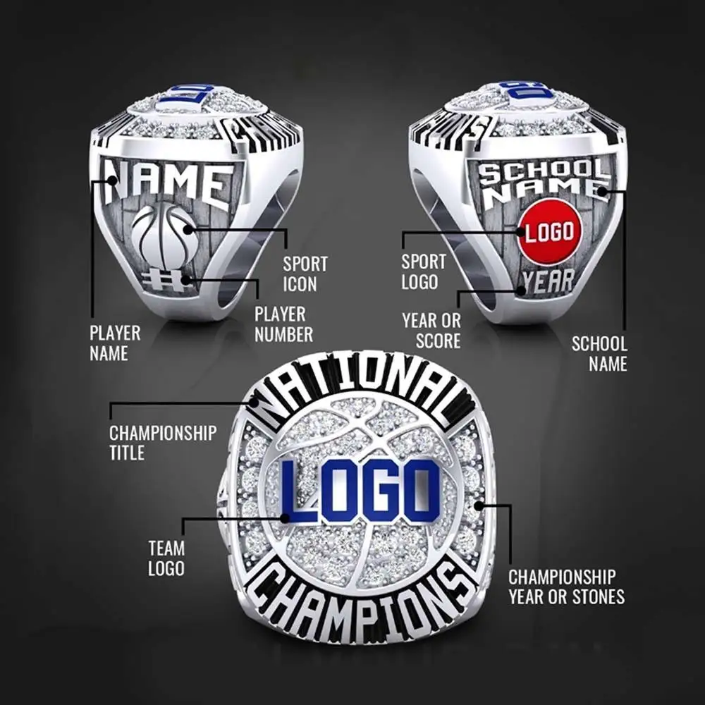 Customized Sports Championship Ring Commemorative Ring Gift Personalized Design Champion Team Ring Gift Rugby Baseball Basketbal