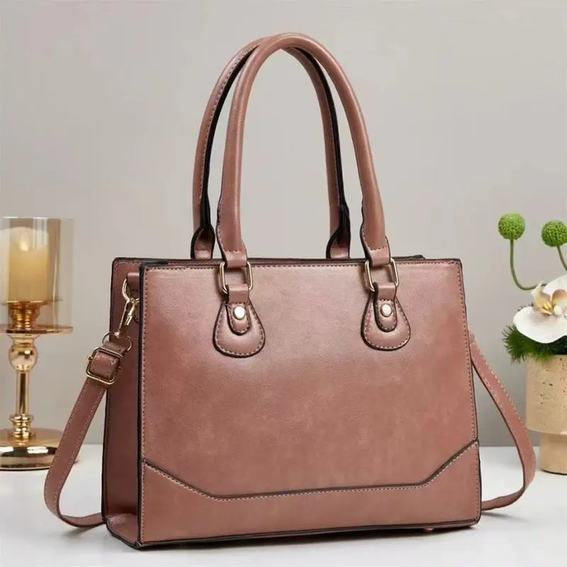 Elegant Handbag for Women High Quality Leather Top-Handle Bags Purse Ladies Shoulder Crossbody Bag Large Casual Tote 2027 Hot