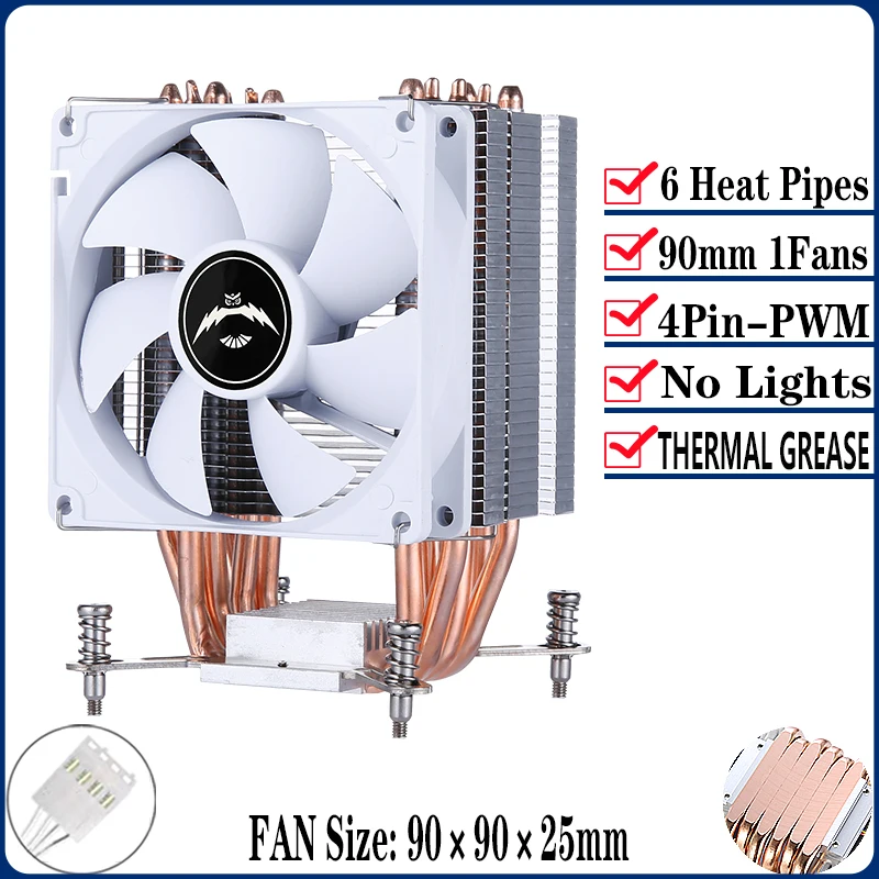 6Heat-pipes 1Fan4pin