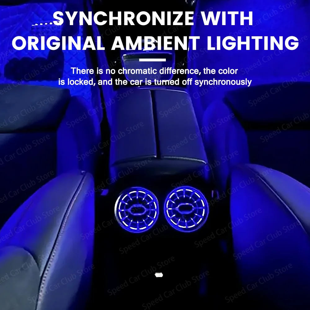 

12 Color LED Ventilation Vent Ambient Light for Benz W117 W176 X156 CLA GLA W246 Car Interior Accessories