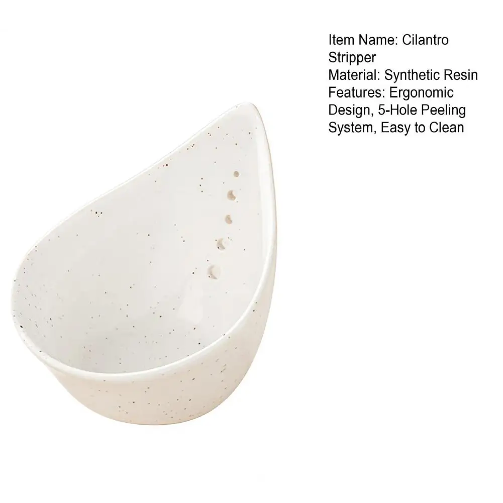 Peeling Bowl Ceramic Herb Peeler Bowl with 5 Holes Smooth Glazed Leaf Stripper Tool Kitchen Herb Stripping Pottery for Cilantro