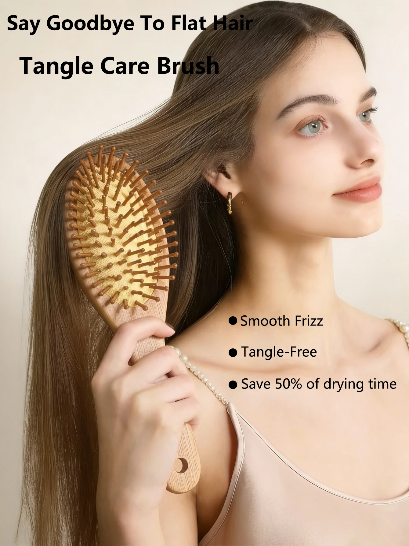 

Bamboo Hair Brush,Natural Wooden Bamboo Comb Paddle Detangling Hair Brush Wide-tooth And Tail Comb For Thick/Thin/Curly/Dry Hair