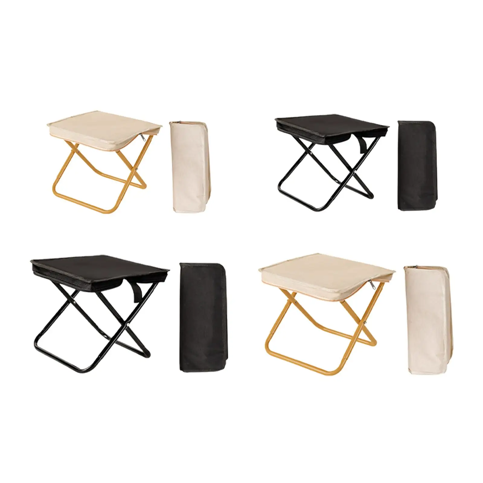 Camping Stool Portable Folding Stool Lightweight Carbon Steel Bracket Folding Small Chair Camp Stool for BBQ Patio Gardening