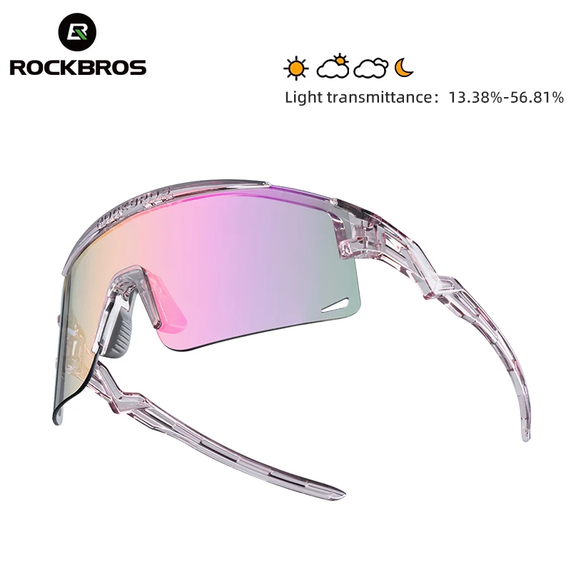 ROCKBROS Ultra-Light Cycling Sunglasses for Men Women Photochromic UV Protection Cycling Goggles Windproof Men Sunglass MTB Road