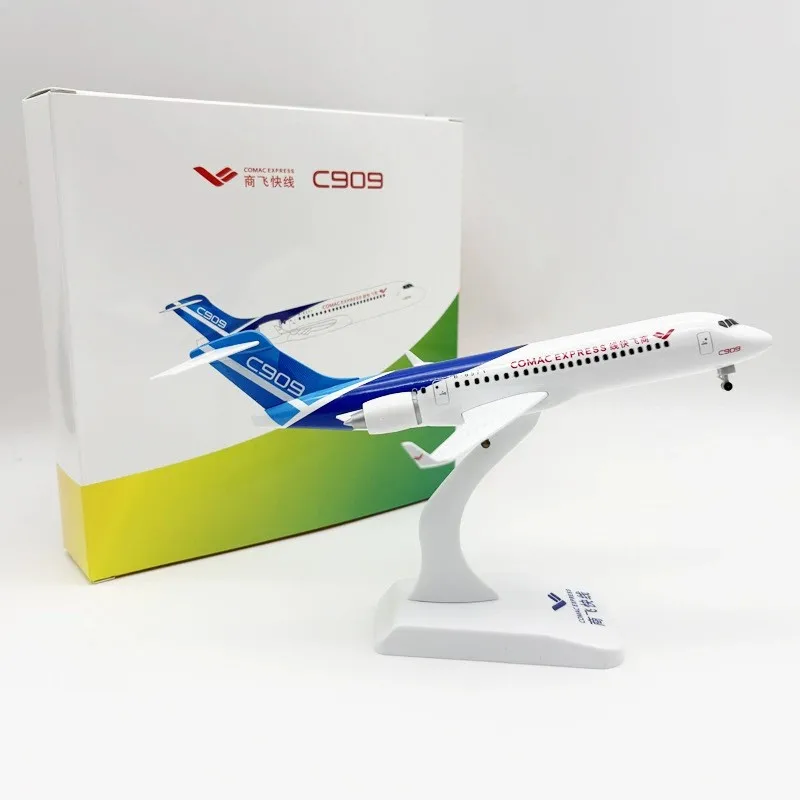

24cm Blue Plane ARJ-21 Airways C909 Scale Airplane toy Model Metal Alloy Static Aviation Aircraft With Stand Collection Display