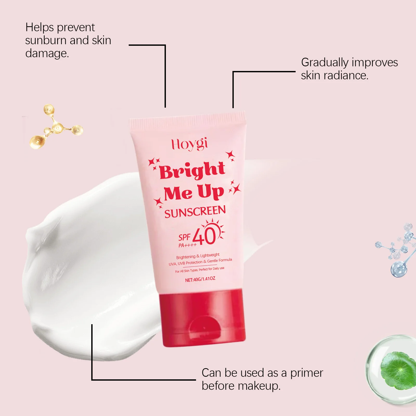 Niacinamide Moisturizing Face and Body Cream for Sensitive Skin Soothing Daily Protection Lotion Non Greasy Soft Skin Care 40g