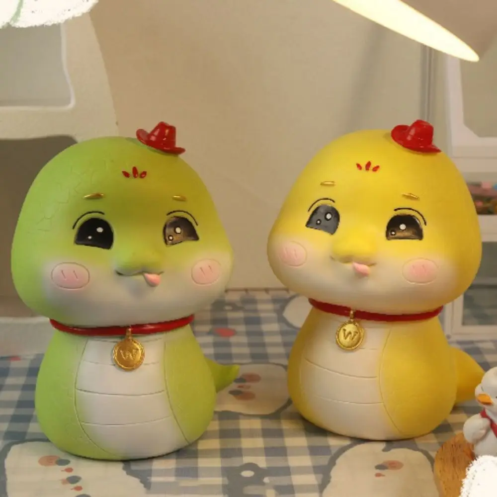 กระปุกออมสินรูปงูจักรราศี ความจุขนาดใหญ่ กล่องเก็บเหรียญแบบพกพา ลายการ์ตูนงู