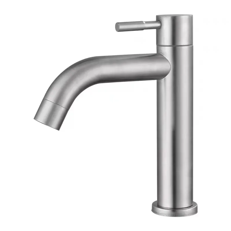 Single cold water faucet, bathroom balcony sink faucet, 304 stainless steel material