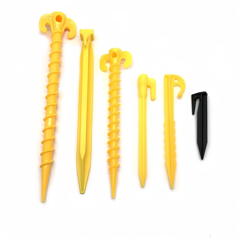 8 Pcs Plastic Stakes, Tent Pegs,Serrated Edges, Screw Ground Anchors,Screw-in Tent Stakes for High Wind,Sand, Canopies and Campi
