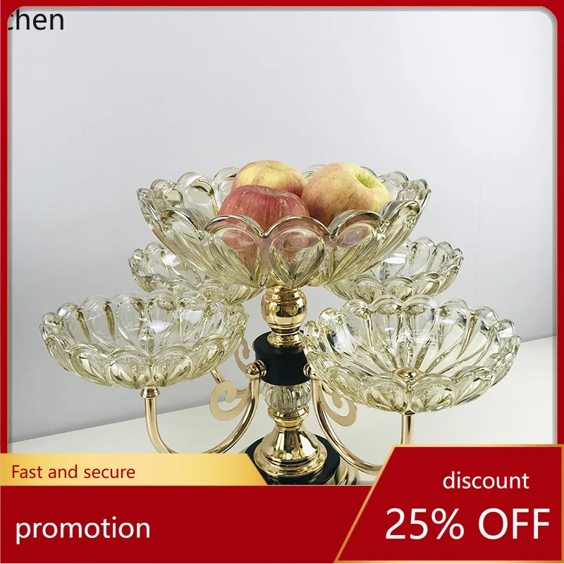 

Zml crystal glass multi-tiered fruit bowl - modern home living room coffee table