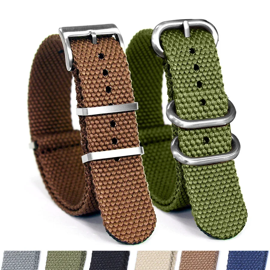 Premium Soft Nylon Braid Straps 20mm 22mm Military Watchbands for Rolex Replacement Watch Accessories for Seiko 5 Sport SKX007