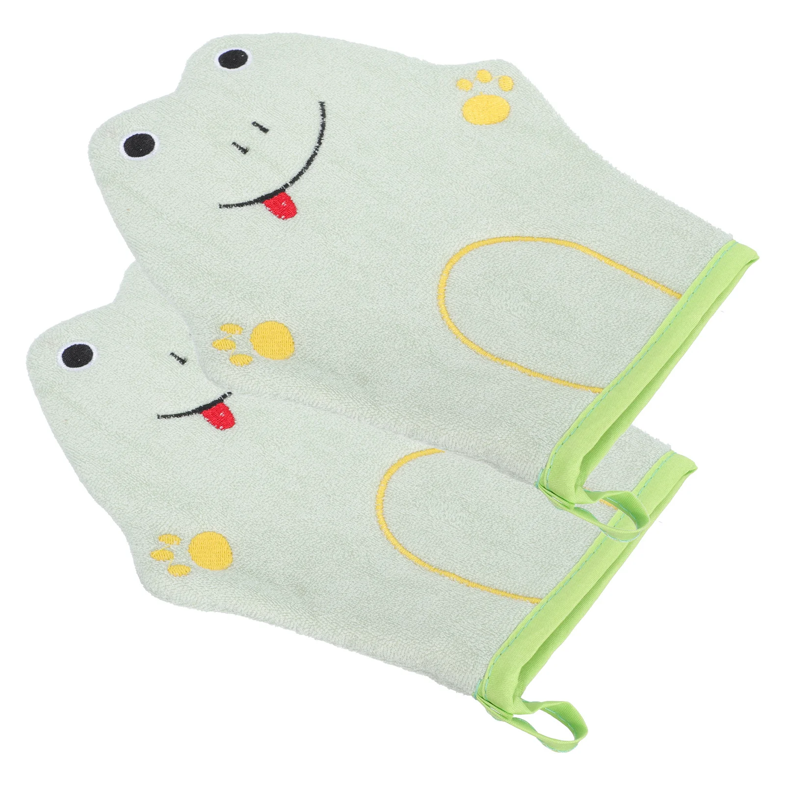 

2Pcs Fun Cartoon Bathing Gloves Exfoliating Shower Mitts for Kids and Adults Rubbing Back Towels Lightweight for Travel Bathroom