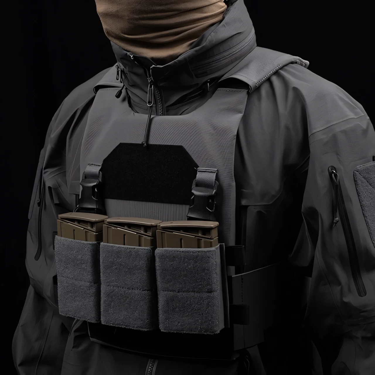 Wosport 7.62 Triple Magazine Pouch Quick Insert 25mm Buckle Hook Loop Mount for Chest Rig Vest Accessory Outdoor Airsoft Use