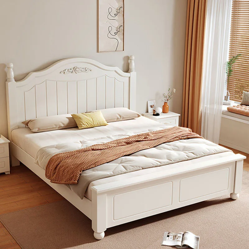 

Safe Simple Bed Girls Space Saving Double Beauty Sleeping Frame Wooden Bed European Design Letto Matrimoniale Trendy Furniture